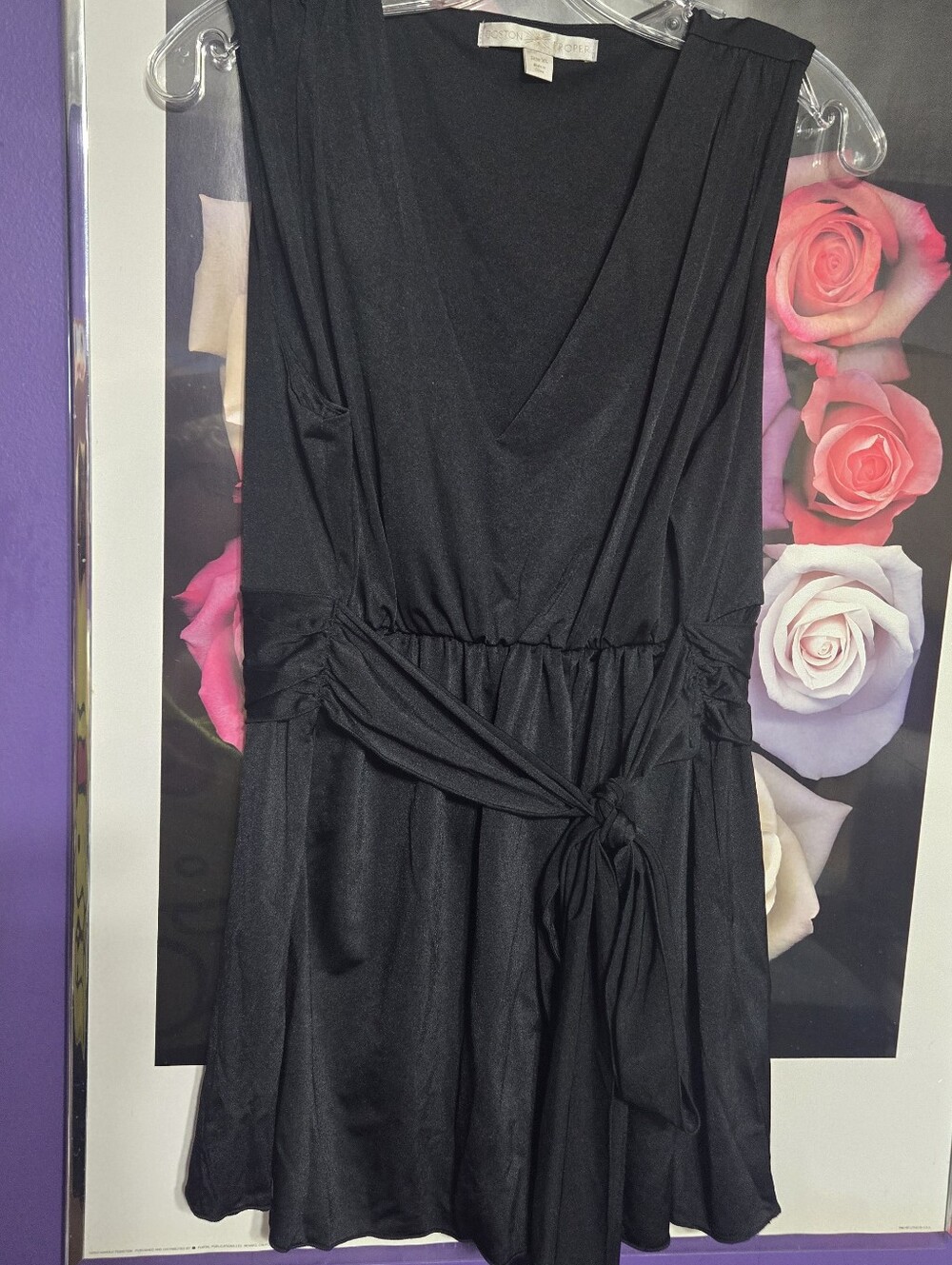 Boston Proper Tie Back V-Neck Babydoll Top XL New